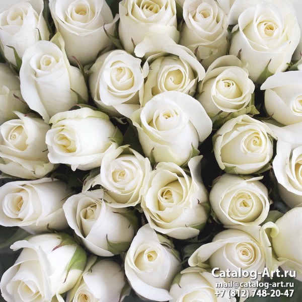 Натяжные потолки с фотопечатью - Белые розы 5